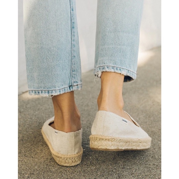 ⭐️Soludos Cherry Embroidered Womens Linen Flat Slip On Espadrilles Shoes 10 - Picture 3 of 12